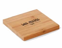Conjunto base em bambu para 4 copos