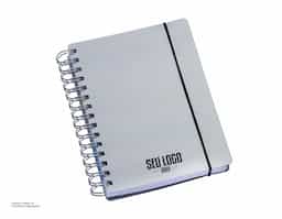 Agenda Wire-o Compacta Capa Plástica com Elástico Azul - Capa em PP - Acabamento em Wire-o - Miolo Permanente em Papel Off-set 63g - 1x1 cor - 382 páginas - Dados Pessoais - Contatos- Formato da Agenda: 110x155mm