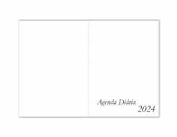 Agenda diária 2026 de couro sintético. Contém fita de cetim marca página, dados pessoais, calendário de 2023 à 2025, mapa do Brasil, mapa-múndi, índice telefônico e planejamento.