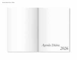 Agenda diária de couro sintético. Contém fita de cetim marca página, dados pessoais, calendário de 2025 à 2027 mapa do Brasil, mapa-múndi, índice telefônico e planejamento.