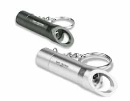 chaveiro metal com 3 leds com abridor de garrafas incluso 3 pilhas 