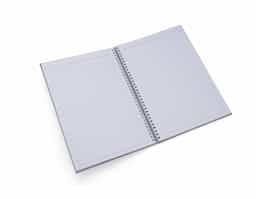 Caderno de negócios grande com pintura metalizada e wire-o prata. Miolo permanente e folhas para preenchimento de dados pessoais, comerciais e contatos 100 folhas brancas com pauta