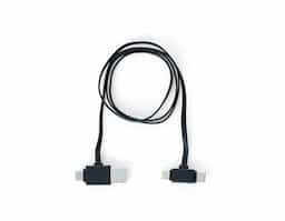 Cabo 4 em 1 com case suporte para celular. Cabo para carga e transferência de dados, contém as saídas tipo-C, lightning (iOS) e V8 (android) e entradas USB-A e USB-C.