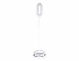 Luminária plástica articulável com 10 leds e funcionamento touch, contém área na base para o carregamento de indução em celulares. Contém 3 estágios de iluminação: luz quente intensa (amarela), luz fria (branca) e luz suave de baixa intensidade (amarela). Parte inferior da base com frestas para dissipação de calor e borrachas antideslizantes, acompanha cabo USB. Obs.: o produto não possui bateria interna, seu funcionamento é exclusivamente conectado à uma fonte de energia.