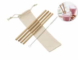 Kit canudo de bambu reto e escova de limpeza em estojo. Contém 4 canudos de bambu e escova de limpeza com ponteira plástica. Acompanha estojo de algodão reciclado.

	 	 