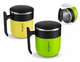 Caneca plástica 300 ml com inox na parte interna