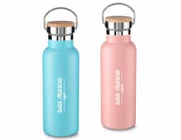 Garrafa em aço inox parede dupla de 500ml, conserva a temperatura quente ou fria