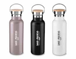 Garrafa em aço inox parede dupla de 500ml, conserva a temperatura quente ou fria