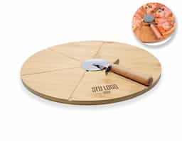 Kit pizzas, contendo
Tábua para pizza
Cortador
Obs.:Os componentes de madeira e bambu poderão apresentar tonalidades diferente