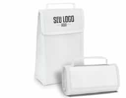 Bolsa térmica dobrável em non-woven (80 g/m²) com fecho em velcro e com capacidade até 3 L. Food grade. Bolsa fornecida desdobrada. Dobrada: 170 x 95 x 40 mm | Aberta: 170 x 265 x 110 mm