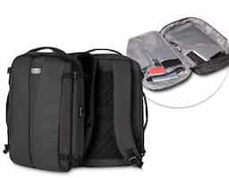 Mochila e Pasta para notebook em tecido poliéster Compartimento para notebook.
Tamanho total do Notebook - 17