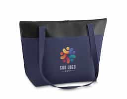 Bolsa térmica conservadora, capacidade 6,5 litros, nylon 420 e detalhe em couro sintético com alça de ombro