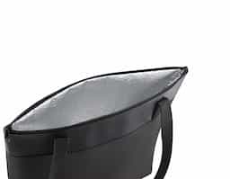 Bolsa térmica conservadora, capacidade 6,5 litros, nylon 420 e detalhe em couro sintético com alça de ombro