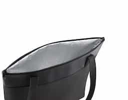 Bolsa térmica conservadora, capacidade 6,5 litros, nylon 420 e detalhe em couro sintético com alça de ombro