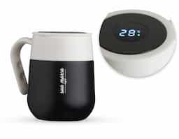 Caneca Térmica 500ml em inox com display LED com termômetro digital na tampa para indicar a temperatura do líquido.