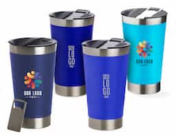 Copo Térmico Inox 500ml com tampa e abridor. 