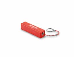 Bateria portátil fabricada em ABS, equipada com célula de lítio com capacidade de 1.200 mAh e vida útil estimada em 500 ciclos. Possui uma porta de saída USB-A para carregamento de dispositivos e acompanha cabo USB para recarga da própria bateria.