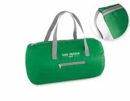Bolsa esportiva dobrável em 210D ripstop com bolso frontal.