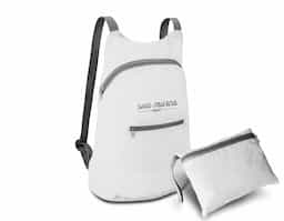 Mochila dobrável em 210D ripstop com bolso frontal