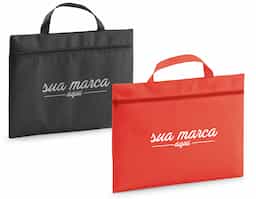 Pasta de congresso em non-woven (80 g/m²) com 1 compartimento com zíper. Ideal para transportar documentos. 380 x 300 mm