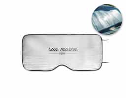 Protetor solar para carros em espuma de PE e forrado com 1 folha de alumínio. Adequado para vidro frontal e incluso 2 fixadores de ventosa