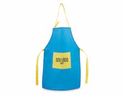 Avental para criança em non-woven (80 g/m²) com bolso e alças ajustáveis. 400 x 600 mm | Bolso: 200 x 150 mm