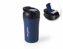 Copo 450 ml parede dupla em inox, Copo com parte inferior emborrachada antideslizante, tampa rosqueável com abertura no bocal para beber e canudo com bico de silicone .