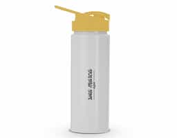 Squeeze de polietileno 550ml com tampa plástica rosqueável, contém alça e tampa protetora para o bocal.				