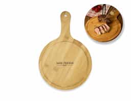 Tábua de bambu média com canaleta e cabo.