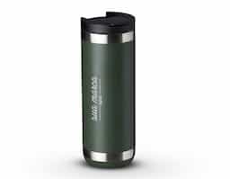 Copo térmico de inox , feito de parede dupla com capacidade para 550ml. Contém tampa plástica com bocal e trava de segurança.