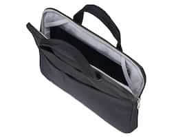 Pasta executiva para Tablet e Laptop de 13 polegadas a prova d’água. Confeccionada em poliéster a pasta tem o compartimento principal com o interior aveludado para maior proteção do notebook, além de 6 compartimentos externos e uma alça para encaixe em mala de viagem