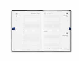 Agenda A5 em PU com marcador em fita. 148 x 210 mm