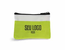Bolsa para moedas pequena multiusos em 600D com fecho de correr e chaveiro no interior