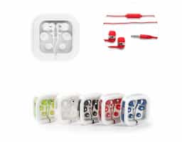 Fone de ouvido com microfone incorporado e cabo de 1,20 m com ligação stereo 3,5 mm. Inclui 2 pares extra de adaptadores de fone em silicone (dois tamanhos diferentes). Fornecidos em caixa de PS e ABS