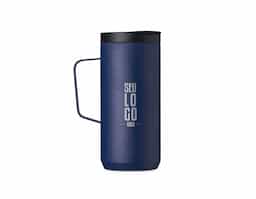 Caneca térmica de inox em parede dupla livre de BPA, capacidade de 400ml. Contém base antiderrapante e tampa plástica com bocal e trava de segurança.
