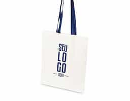 Sacola 100% algodão (180h/m2) com malha 100% algodão. Sacola ideal para compras no dia a dia. 