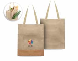 Bolsa confeccionada em resistente Poliéster 600D, combinando durabilidade e estilo em um design moderno com elegante detalhe em cortiça. Possui alça reforçada com 23 cm de altura, proporcionando mais conforto e praticidade no transporte. Ideal para o dia a dia, eventos e ações promocionais, é uma excelente opção de brinde corporativo funcional e sofisticado.