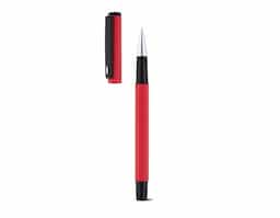 Roller em alumínio com clipe acabamento emborracha. Disponível em várias cores. Escrita em preto.
