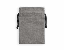 Sacola em algodão reciclado (140 g/m²) com cordão em algodão. Sacola reutilizável ideal para pequenos presentes. 140 x 200 mm