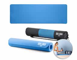 Tapete de exercício para yoga ou pilates em EVA com espessura até 4 mm. Inclui bolsa em poliéster com rede para não conservar odores e alça ajustável em tecido para transporte. Fechado: Ø115 x 635 mm | Aberto: 1830 x 610 x 4 mm