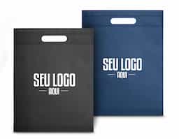 Sacola em non-woven (80 g/m²) termo-selado. 250 x 350 x 80 mm
