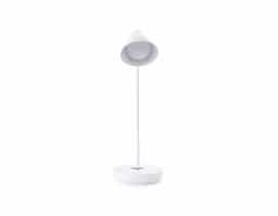 Luminária articulável em led recarregável e funcionamento touch, material plástico. Contém três estágios de iluminação com regulagem de intensidade touch: luz fria (branca), luz quente (amarela) e luz mista (branca e amarela). Base com botão para ligar e desligar. Acompanha uma bateria de lítio e cabo USB para carregamento.Aberto 40 cm