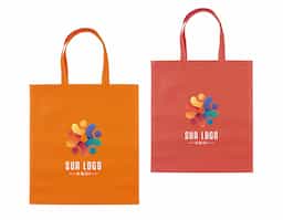 Sacola de TNT com costura termo selada, resistente e leve, ideal para eventos, brindes corporativos e uso no dia a dia.