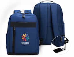 Mochila de nylon 21 litros com detalhes emborrachados e dois compartimentos, sendo o principal com bolso para notebook 15,6. Com divisórias internas para acessórios, a mochila possui bolso lateral e suporte externo usb.. 42x30x17