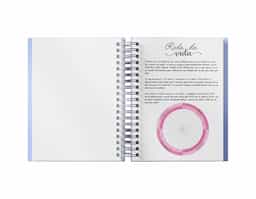 Planner anual em percalux com calendários mensais e semanais. Não possui datas fixas. Além dos calendários o planner contém páginas de identificação, roda da vida, datas importantes, senhas e acessos, contatos, metas anuais, planejamento anual, livros para ler, filmes para ver, minhas séries, controle financeiro, metas financeiras, despesas previstas, contas parceladas, saúde financeira, cuidados com a saúde, meu ano em pixel, e uma parte especial pets para registrar as informações, cuidados, compromissos, cronograma alimentar, vermífugos e vacinas