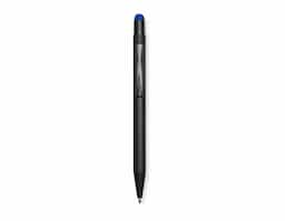 Caneta metálica com touch screen, carga esferográfica azul 1.0mm e acionamento por clique. Ao ser personalizada a laser, o corpo da caneta adotará a mesma cor da borracha touch, com a exceção da cor preta, que permanecerá em prata.