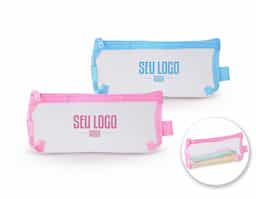 Estojo de nylon com zíper equipado com duas alças personalizáveis