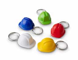 Chaveiro capacete de segurança EPI, material plástico.