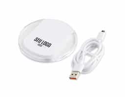 Carregador via indução formato disco com indicador de funcionamento em led, feito em plástico ABS. Acompanha cabo USB. OBS.: O CARREGADOR APENAS TRANSFERE CARGA, ELE NÃO POSSUI BATERIA PARA ARMAZENAMENTO (NÃO É UM POWER BANK).