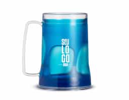 Caneca acrílica 400ml com gel térmico, congelar apenas de boca para baixo no máximo 48hs a cada congelamento.